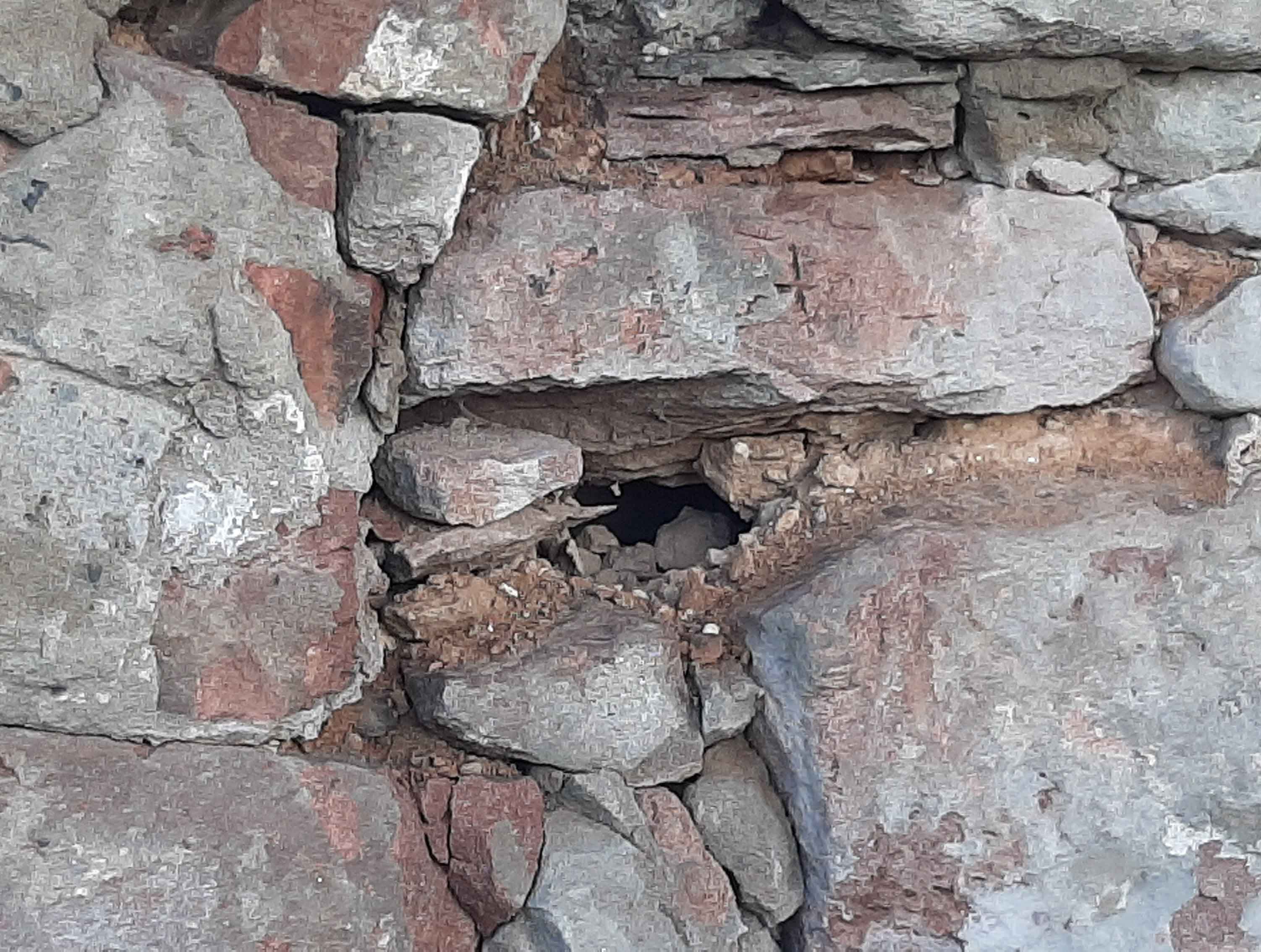 Voids in masonry reveal extensive damage to wall core MAAC Studio conservation architect