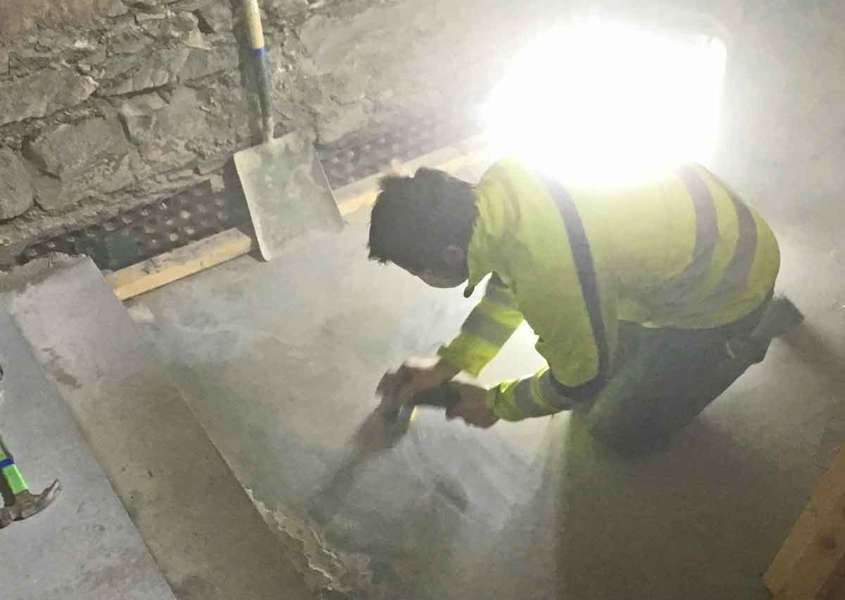 Tradesmen working on site